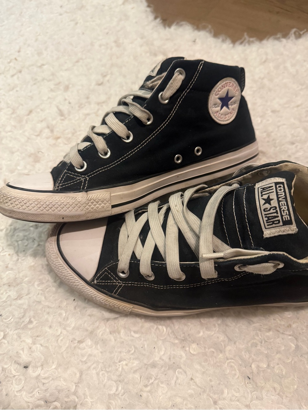 Converse Black High-Top Sneakers with White Accents